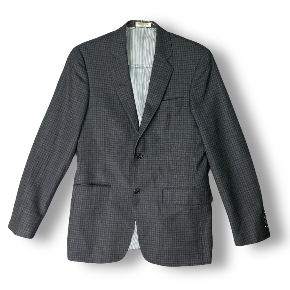 Todd Snyder Mayfair Fit Wool Blazer 36R Plaid Jacket Sport Coat Blue Gray